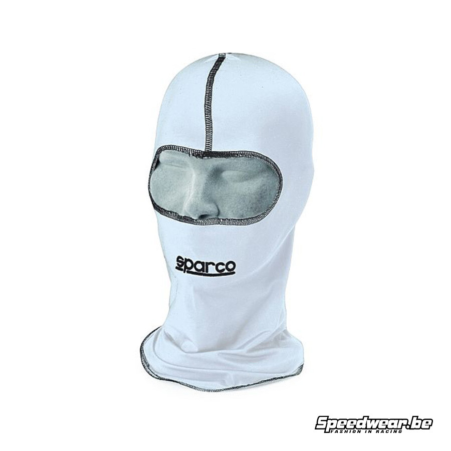 Sparco balaclava basismodel voor kartsport wit