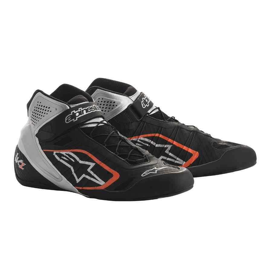 Alpinestars kartingschoen Tech 1 KZ zwart zilver fluo oranje