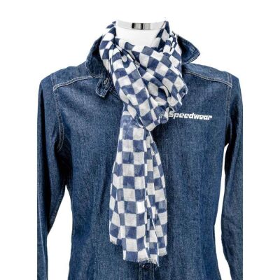 Sjaal Scratch Donkerblauw Wit