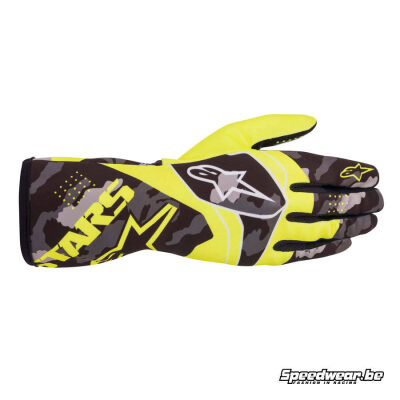 Alpinestars Tech 1-K Race S V2 Camo kids kartinghandschoen - Fluo geel Zwart