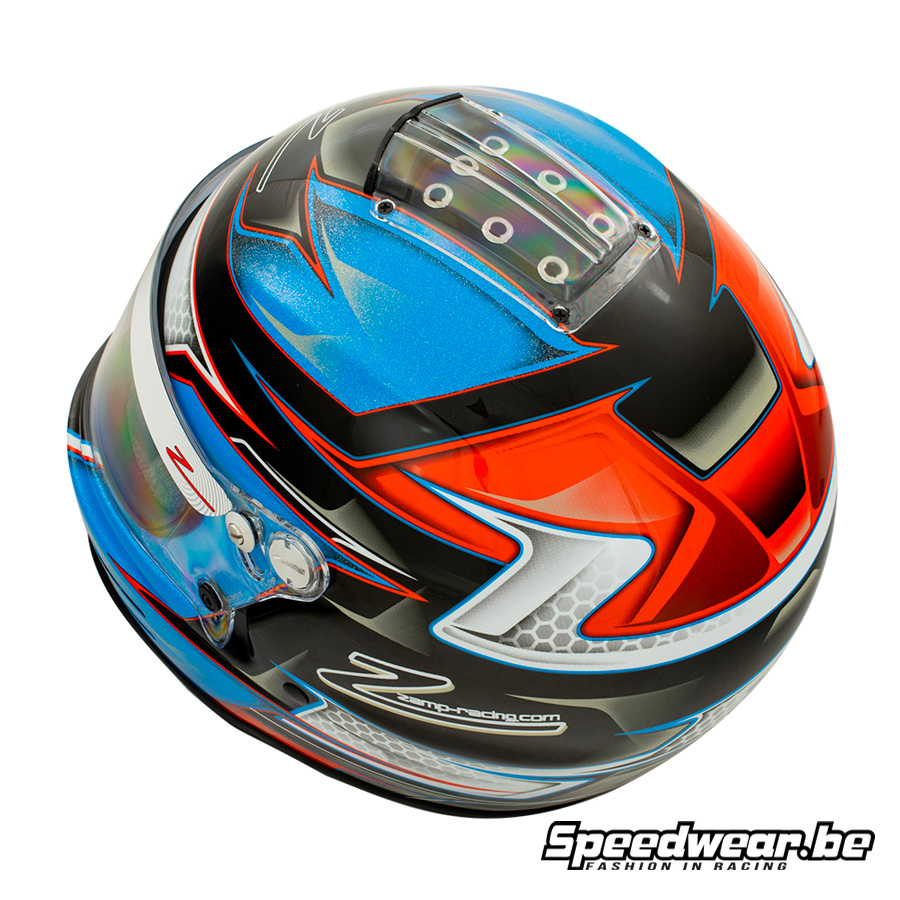 Zamp Kart Helm RZ42 KIDS oranje blauw