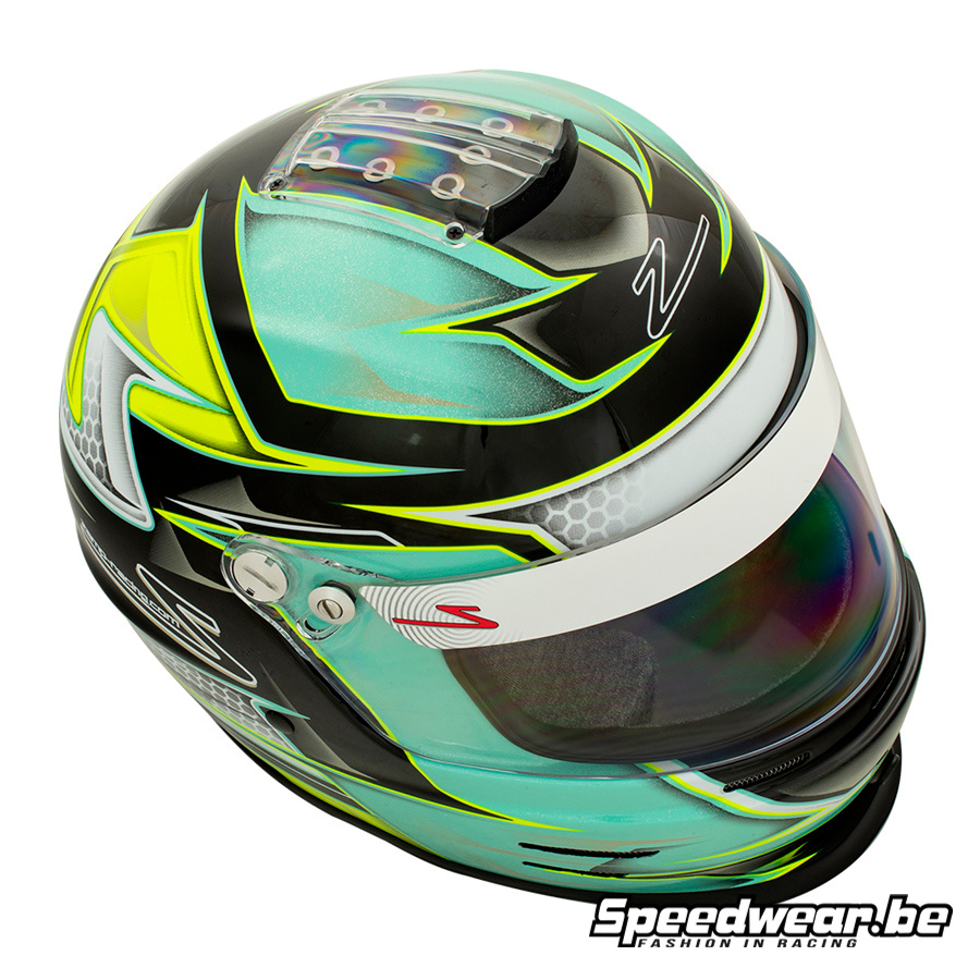 Zamp Jongeren Helm voor Kartsport RZ 42 Groen/Zilver