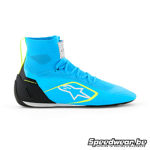 Alpinestars Supertech K FIA 8877-2022 Kartschoen Cyaan Fluogeel