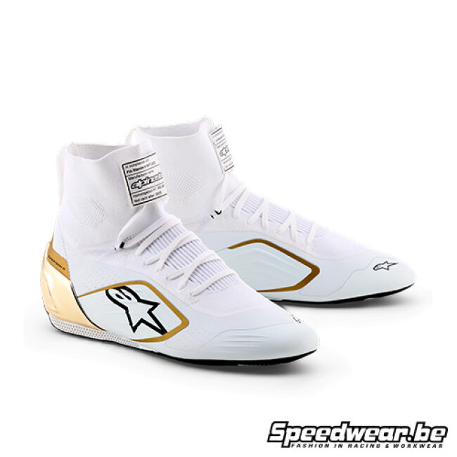 Alpinestars Supertech K FIA 8877-2022 Kartschoen – Exclusive White Gold Edition