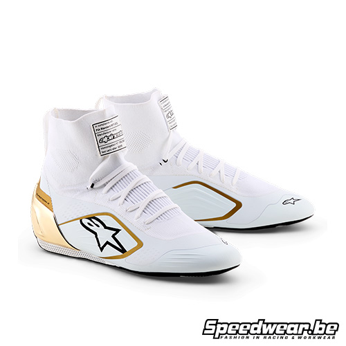 Alpinestars Supertech K FIA 8877-2022 Kartschoen – Exclusive White Gold Edition