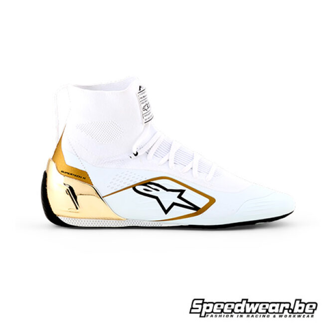 Alpinestars Supertech K FIA 8877-2022 Kartschoen – Exclusive White Gold Edition