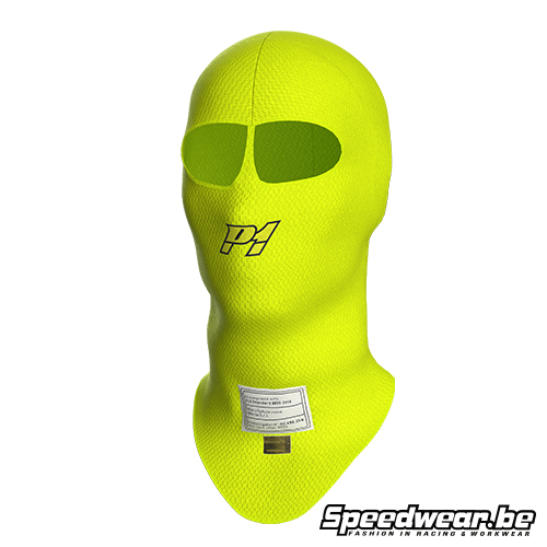 P1 Advanced Racewear X-Flow Helmmuts – FIA-gekeurd – Neon Yellow – Eyehole